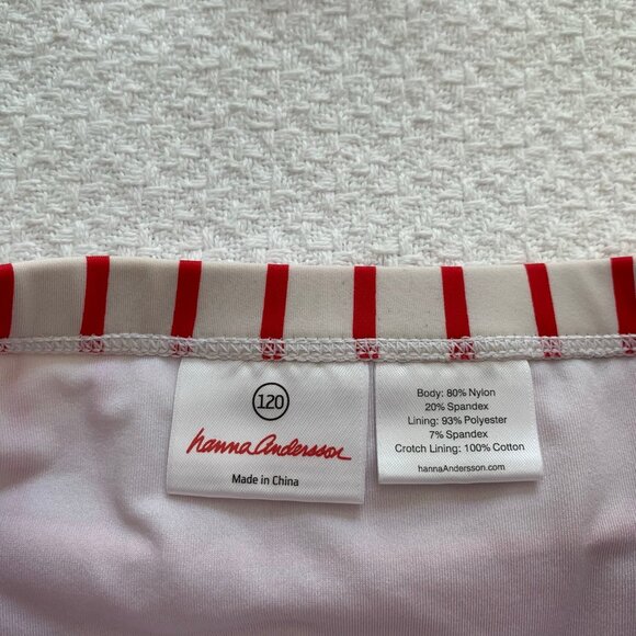 Hanna Andersson red white striped swimsuit bottoms ruffle skirt - Picture 2 of 4